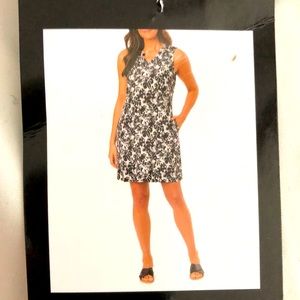 NWT Briggs linen blend v-neck dress size L